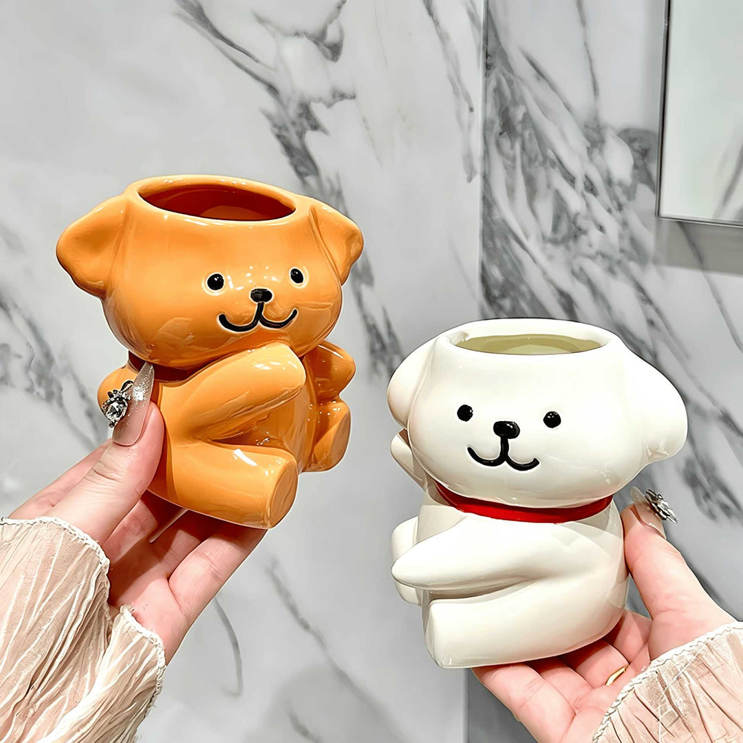 Cute Dog-Shaped Ceramics Planter for Home Decor