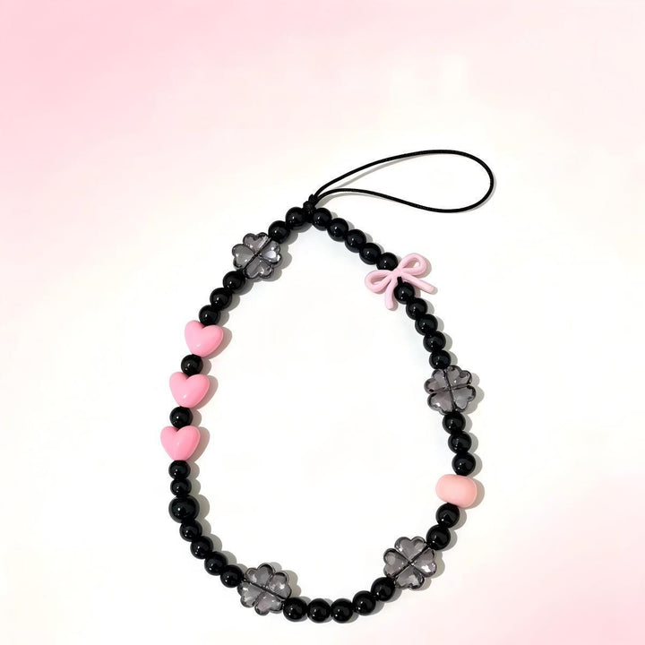 Playful Heart and Flower Bead Phone Charm Stornfield