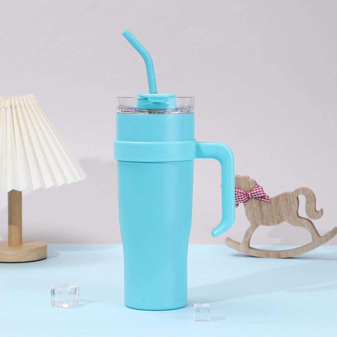 Women Insulated Mug with Plastic Handle and Integrated Straw Stornfield
