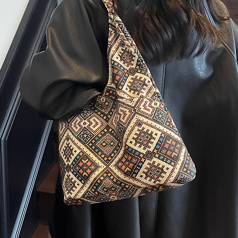 Ethnic-Inspired Patterned Sling Bag