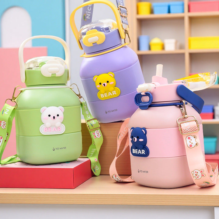 Women Insulated Drinking Bottle with Cute Bear Motif Stornfield