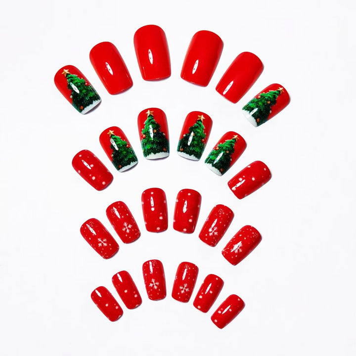 Artificial nails in festive Christmas design Stornfield