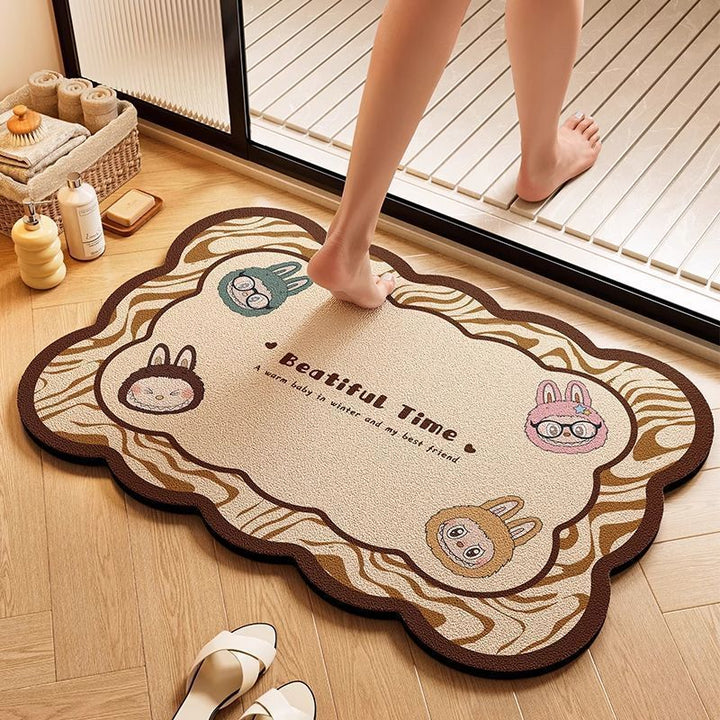 Playful Dog-Themed Bath Rug