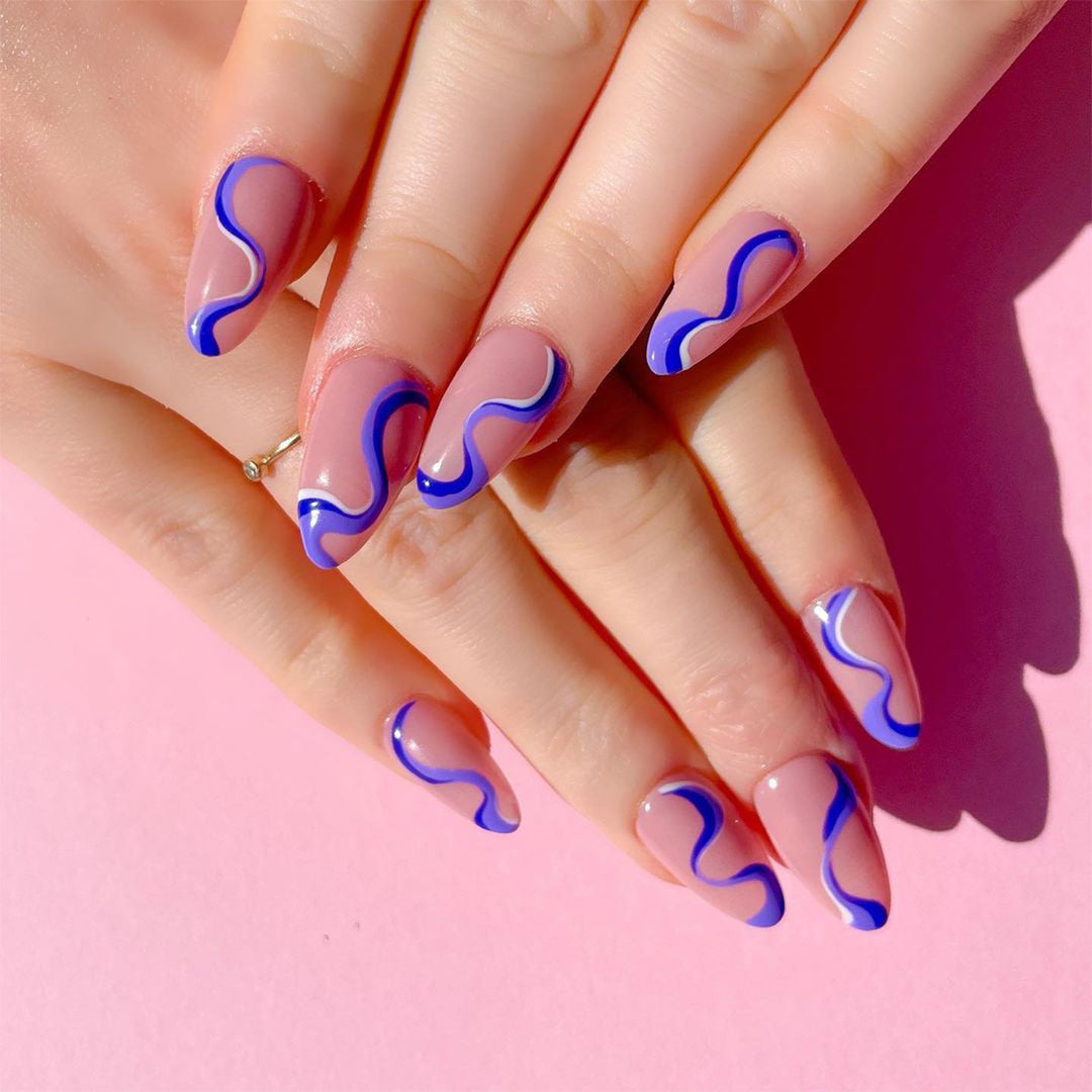 Creative Nail Art with Wave Pattern Stornfield