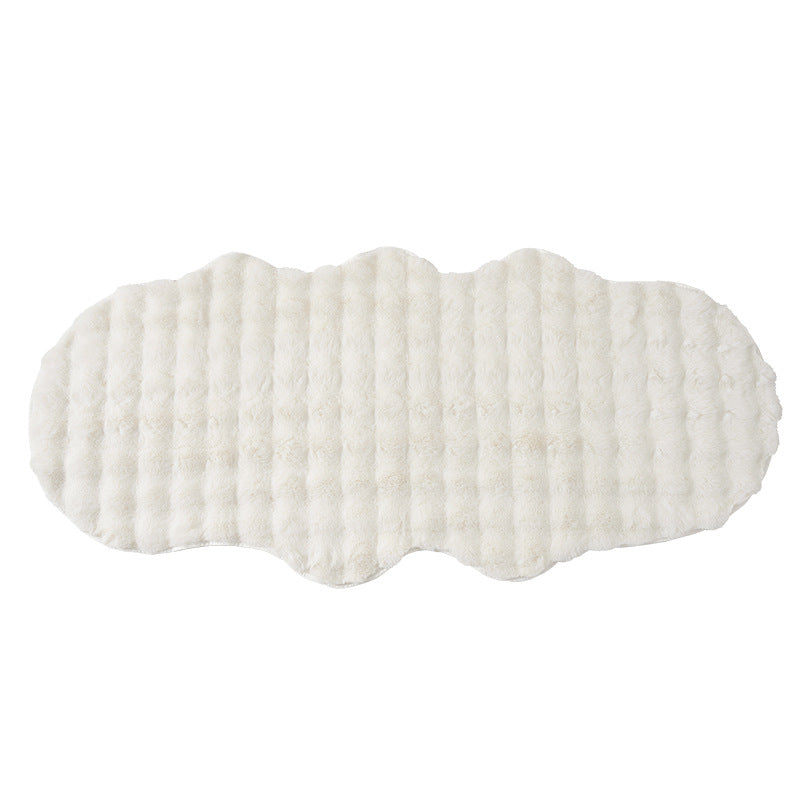 Cozy microfiber rug runner in cloud shape with non-slip underside