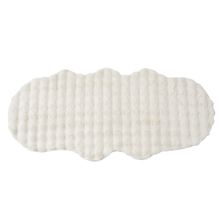 Cozy microfiber rug runner in cloud shape with non-slip underside