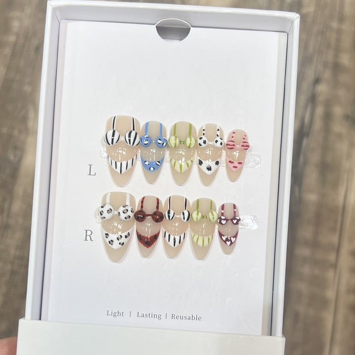 Decorative Press-On Nail Art Set with Unique Patterns Stornfield 1788223862