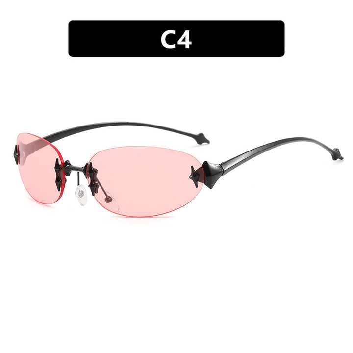 Ladies fashionable sunglasses in futuristic design with mirrored frame Stornfield
