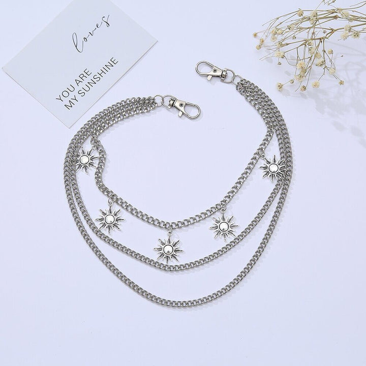 Fashionable chain necklace with sun motifs Stornfield