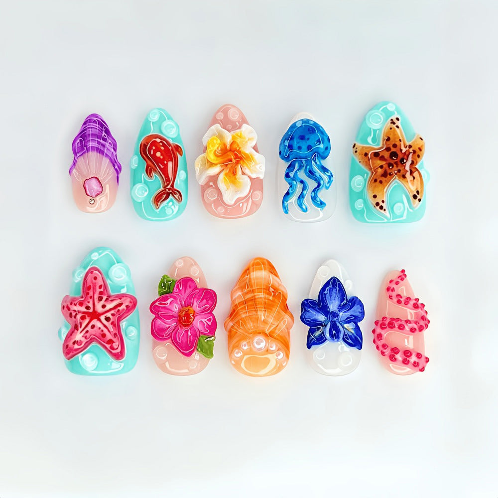 Artificial nails with sea motif Stornfield