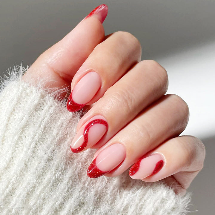Acrylic nail set with modern tips and glitter accents Stornfield