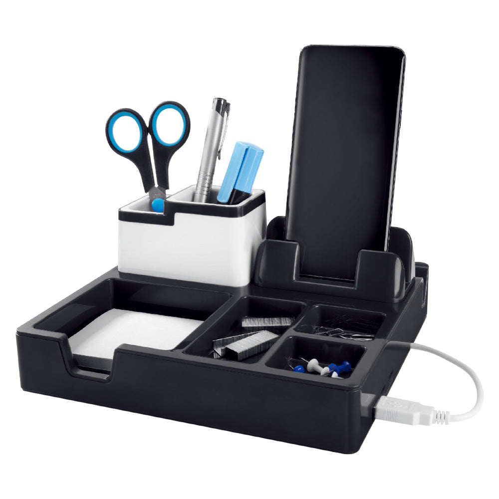 Multifunctional desk organizer with USB charging port Stornfield