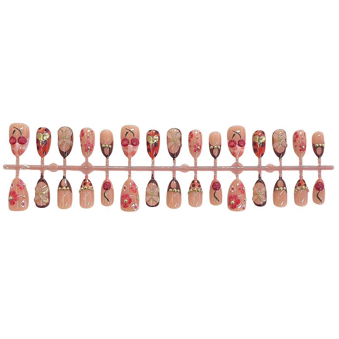 Artistic Floral Accent Press-On Nails Stornfield 1787225333