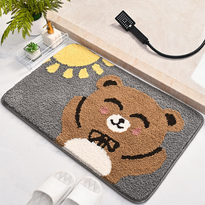 Cute Bear-Themed Soft Bath Mat