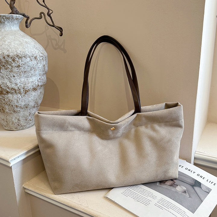 Suede Structured Tote Bag