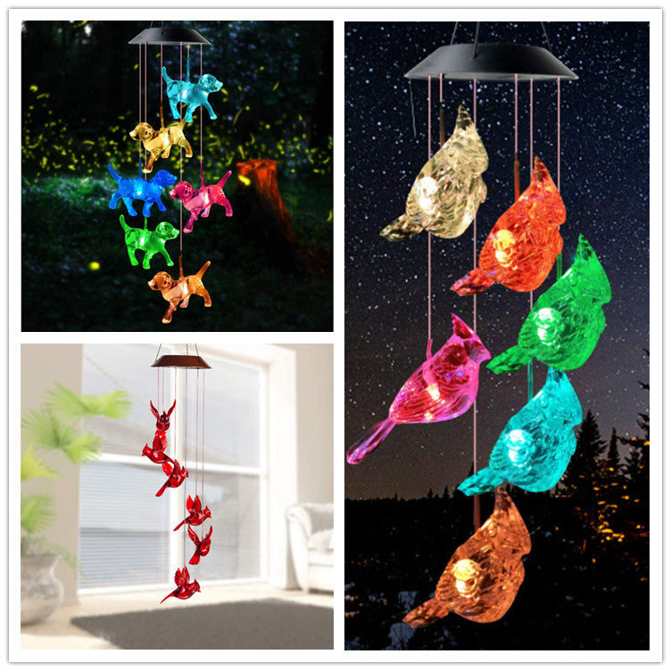 LED Solar Butterfly Wind Chime Garden Hanging Light Stornfield