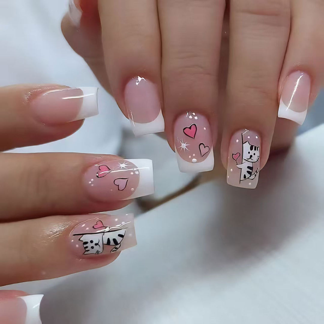 Cute Cat-Themed Nail Art Set