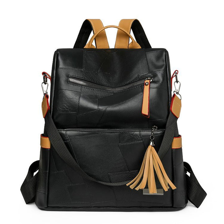 Textured Faux Leather Backpack Stornfield