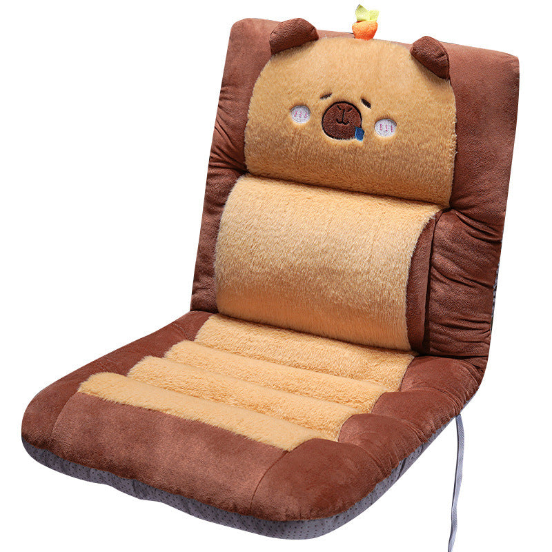 Plush seat cushion with cheerful fruit motif Stornfield