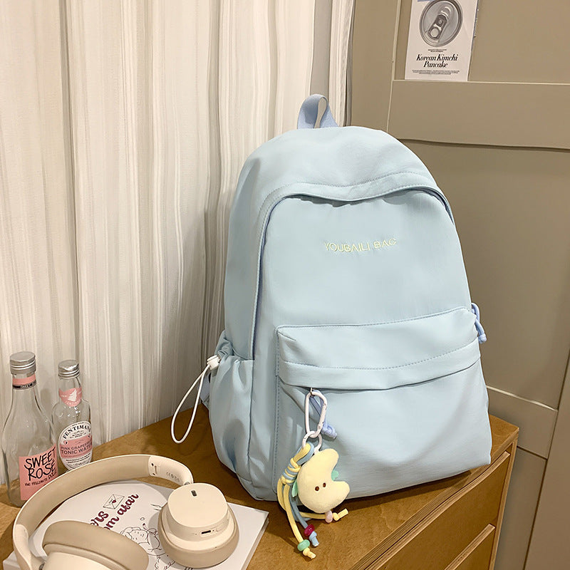 Lightweight Casual Backpack with Decorative Keychain Stornfield