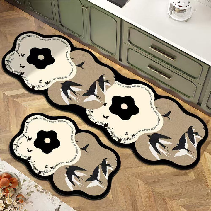 Decorative Floral Kitchen Mat