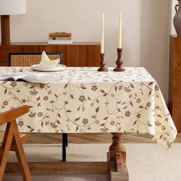 Coated tablecloth in vintage floral pattern made of cotton blend Stornfield