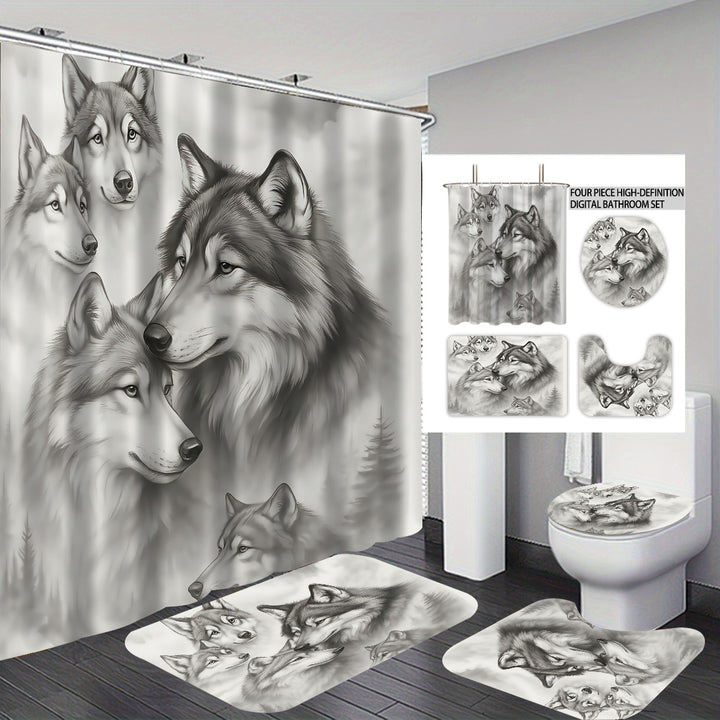 High-Definition Wolf-Themed Bathroom Décor Set Stornfield