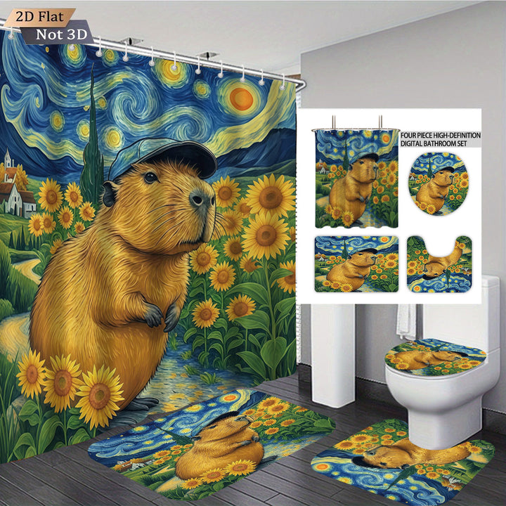 Cute Bear-Themed Four-Piece Bathroom Set Stornfield