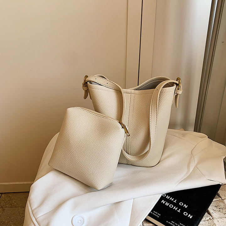 Minimalist Leather Crossbody Tote Bag