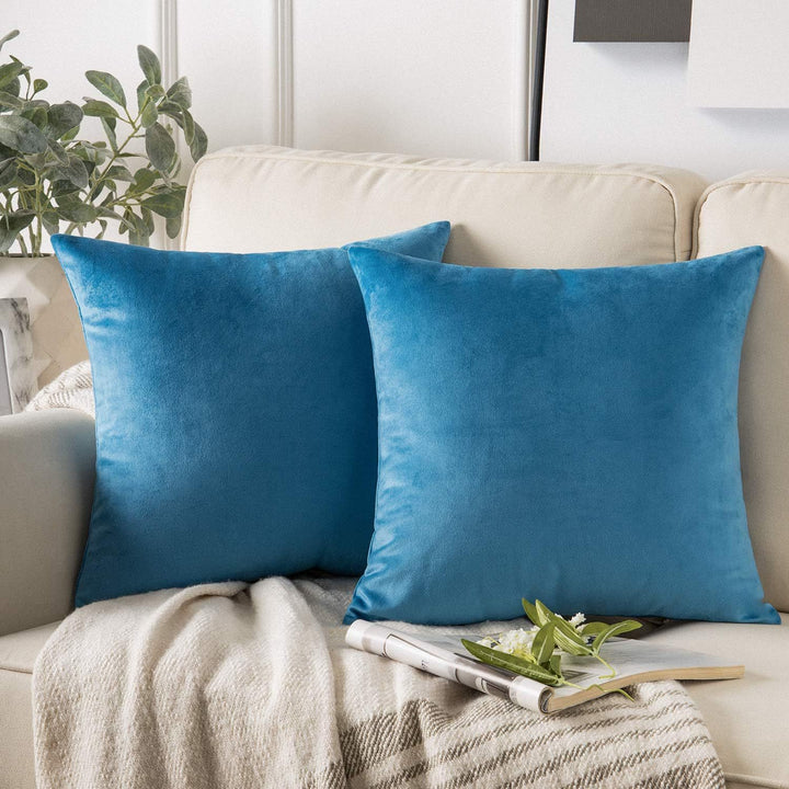 Plush Velvet Lumbar and Square Throw Pillow Covers