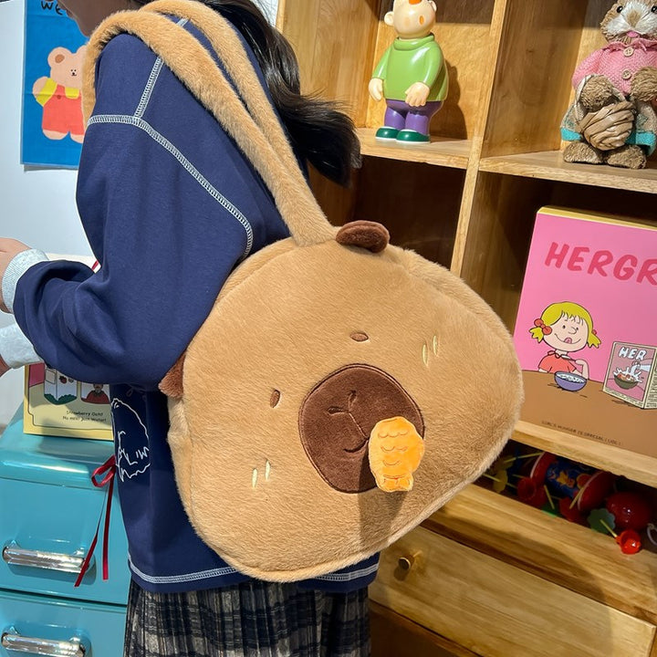 Plush Animal-Themed Handbag