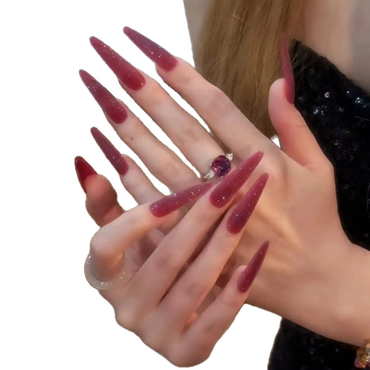Glittery Stiletto Nail Extensions