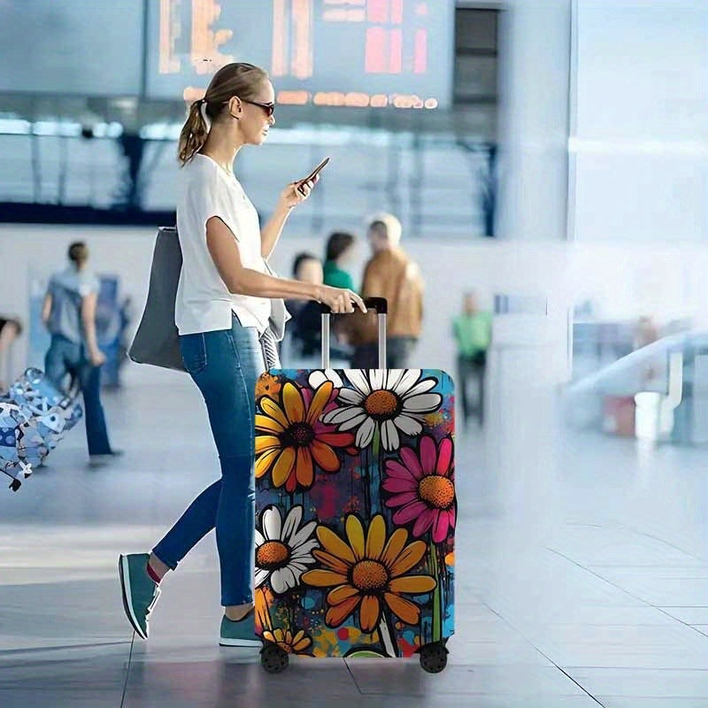 Floral-Illustrated Hard Shell Travel Suitcase Stornfield