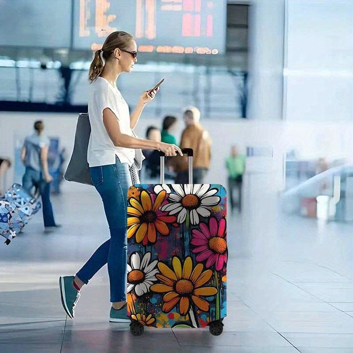 Floral-Illustrated Hard Shell Travel Suitcase Stornfield