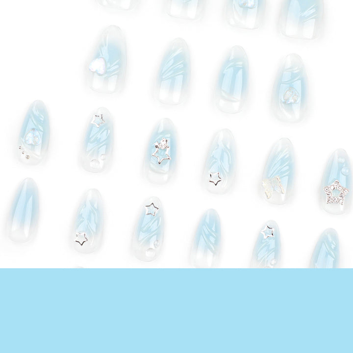 Artistic 3D Nail Extensions with Colorful Designs and Glitter Accents Stornfield