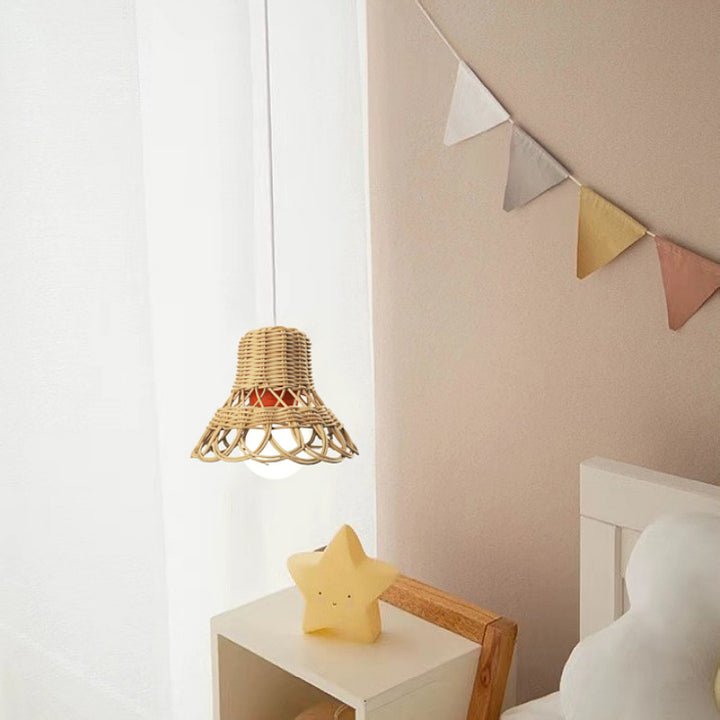 Handmade hanging lamp made of natural material Stornfield