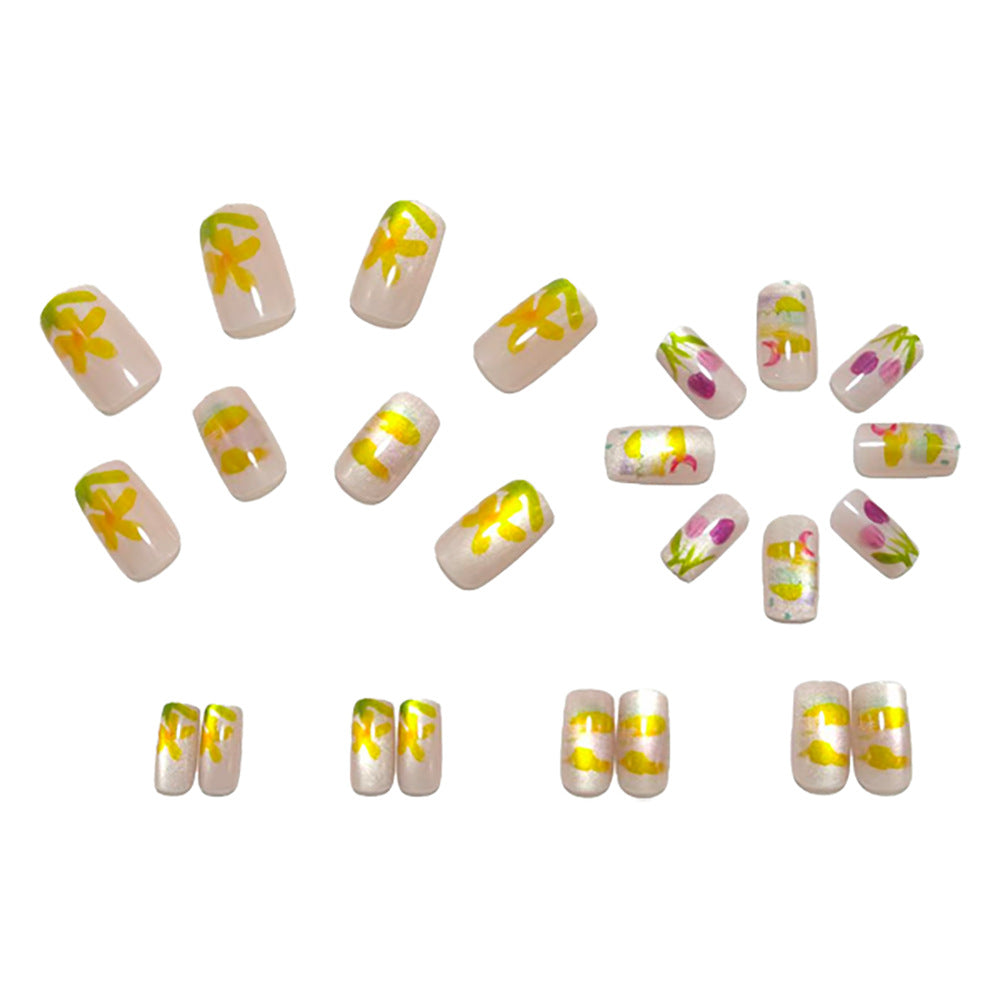 Artificial nails with colorful spring design Stornfield