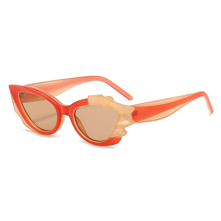 Ladies Cat-Eye Sunglasses with Eye-Catching Flower Frame Stornfield