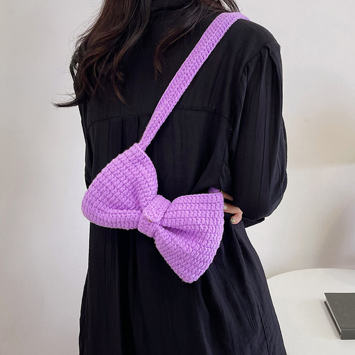Bow-Detail Crochet Handbag