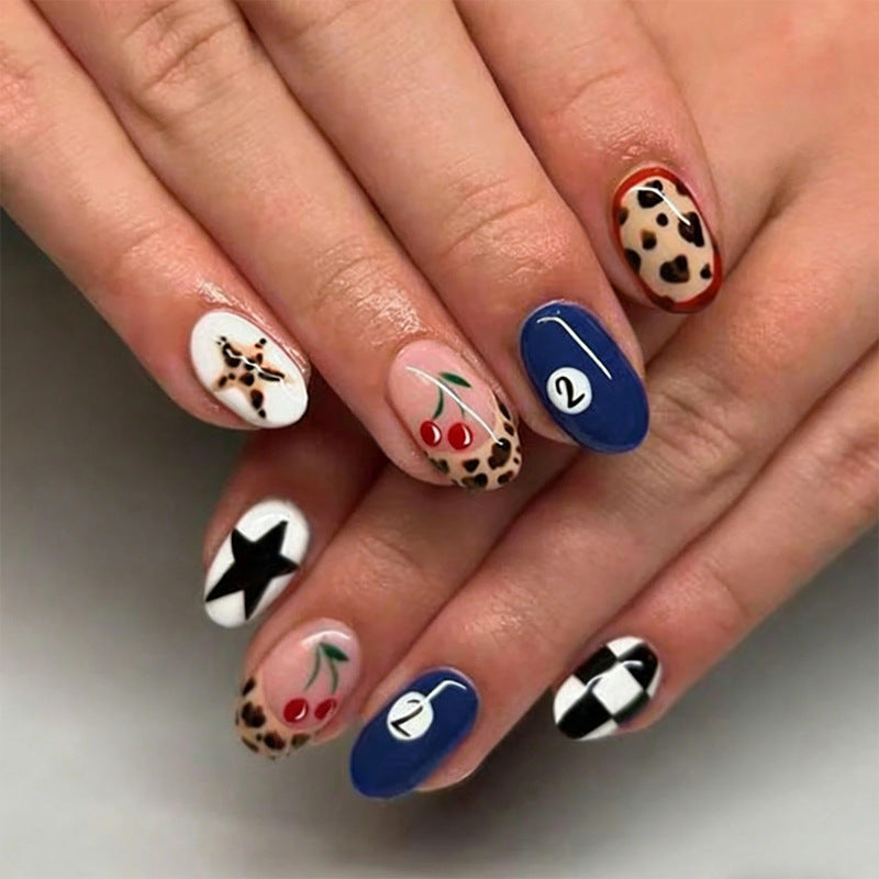 Creative nail art set with trendy animal patterns and colorful accents Stornfield