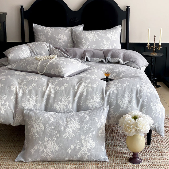 Silky Microfiber Duvet Cover Comforter Bedding Set with Hypoallergenic Pillow Shams