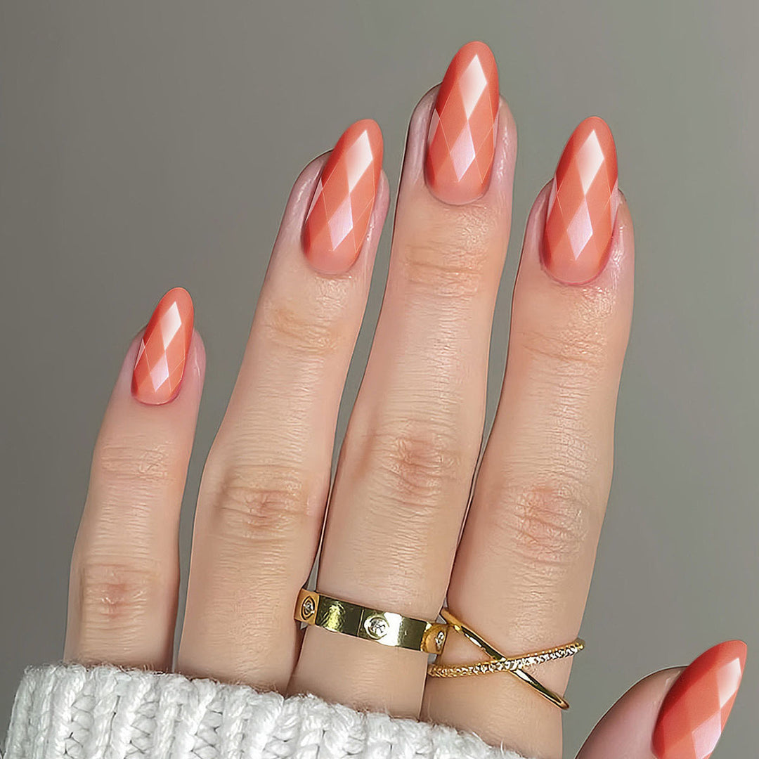 Premium Glossy Diamond-Shaped Press-On Nails Stornfield