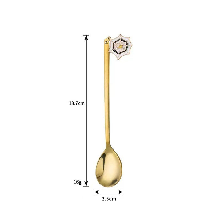 Long Bar Spoon Cocktail Stirring Spoon made of Stainless Steel with Halloween Ghost Design