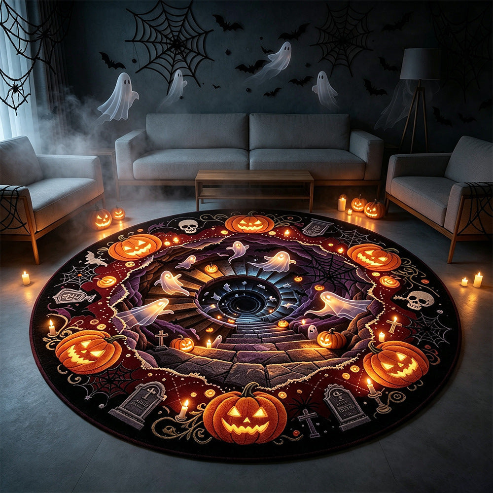 Spooky Themed Round Area Rug