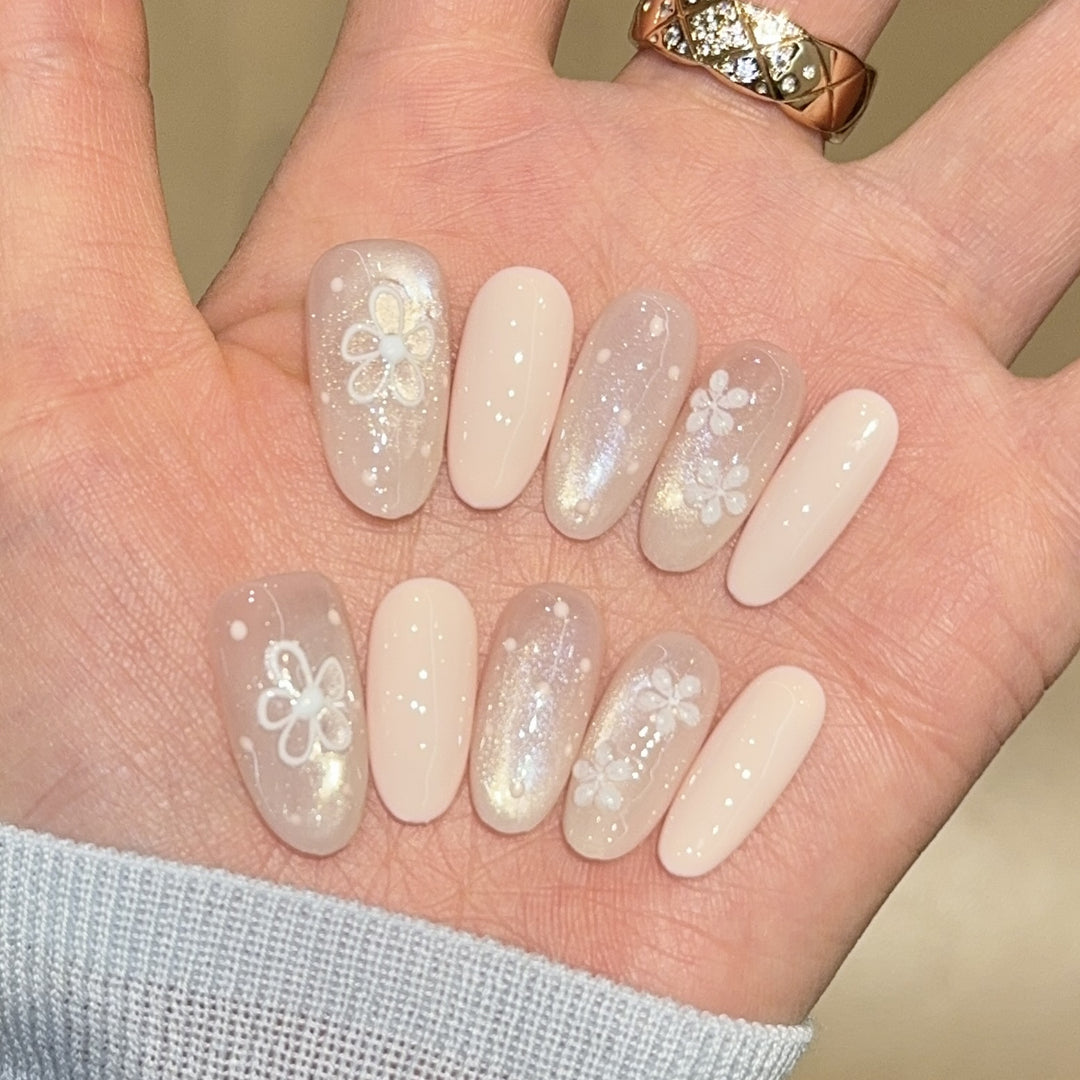 Artificial nails with romantic flower designs Stornfield 1787307536