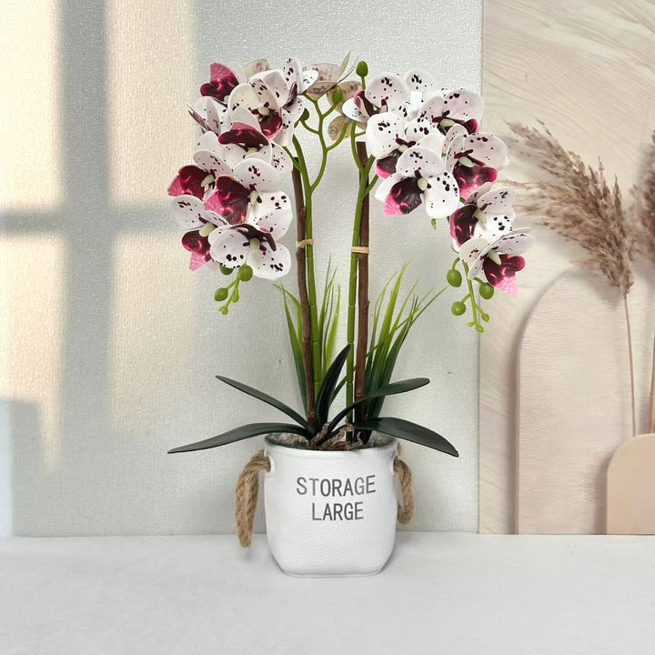 Lifelike Orchid Plant in Decorative Pot for Home Decor