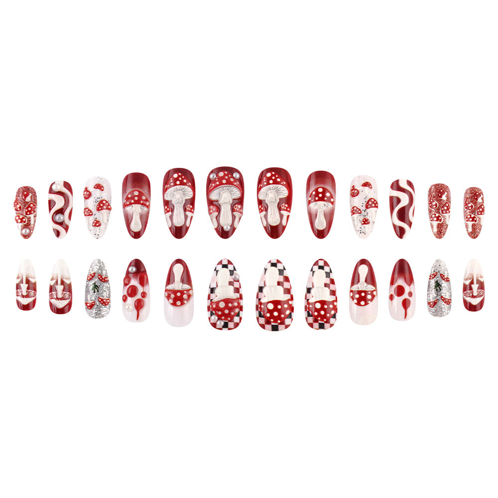 Artistic Mushroom Design Press-On Nail Set Stornfield