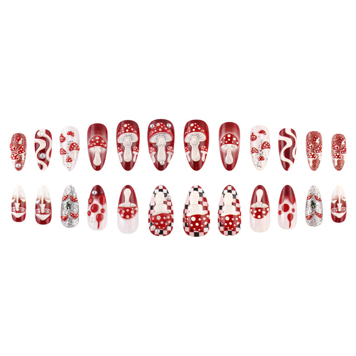 Artistic Mushroom Design Press-On Nail Set Stornfield