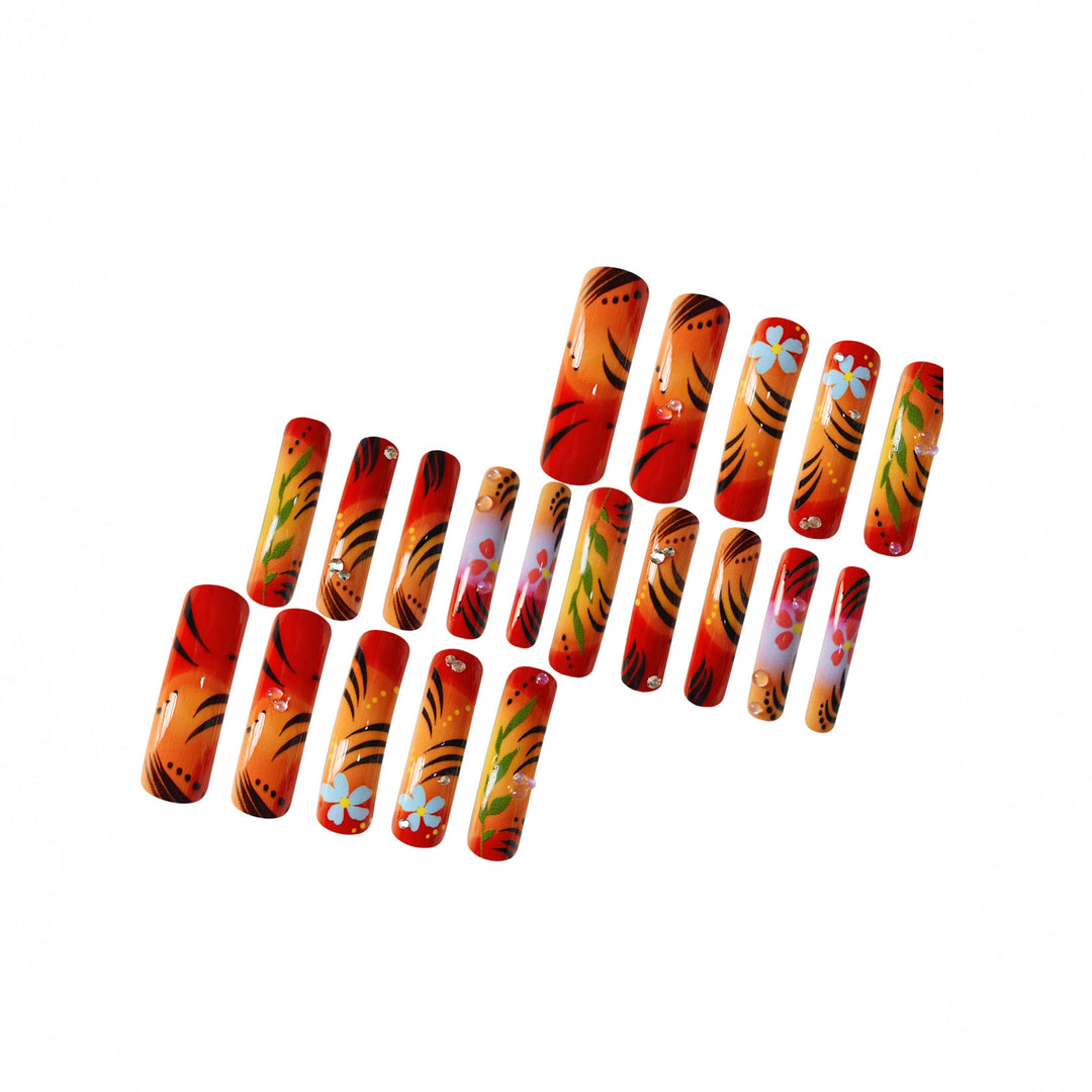 Artfully Designed Floral Press-On Nails Stornfield