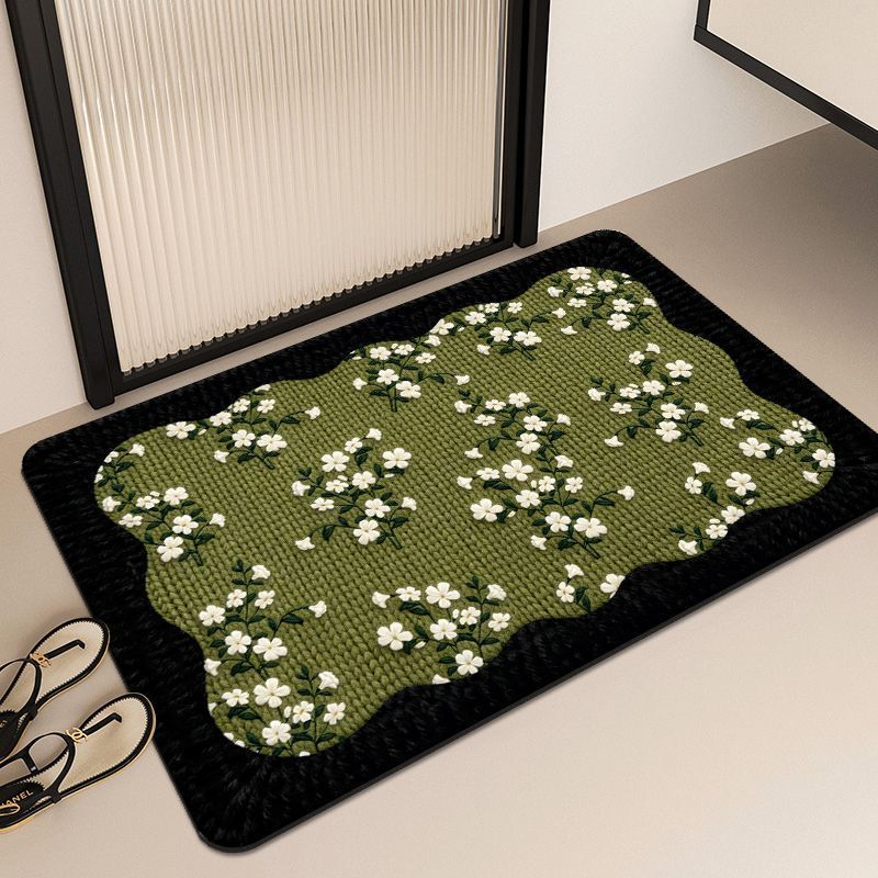 Floral Embroidered Area Mat